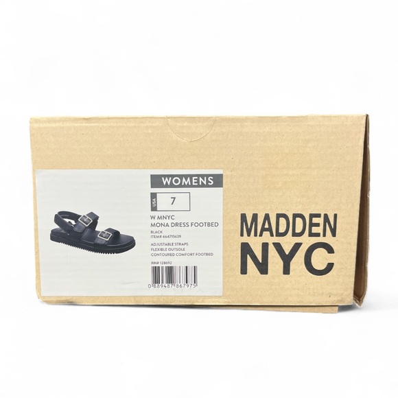 NWT Madden NYC Womens Black & Gold Strap | Sandals Size 7 - Picture 6 of 7